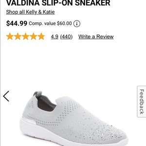 Kelly & Katie, Valdina (sparkly) Silver, Slip-on Sneakers (never worn)